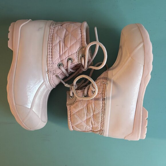 Sperry Toddler Girls Port Duck Boots Pink Rain Boots Size 10 Snow Boots Mud Boot - Picture 5 of 13